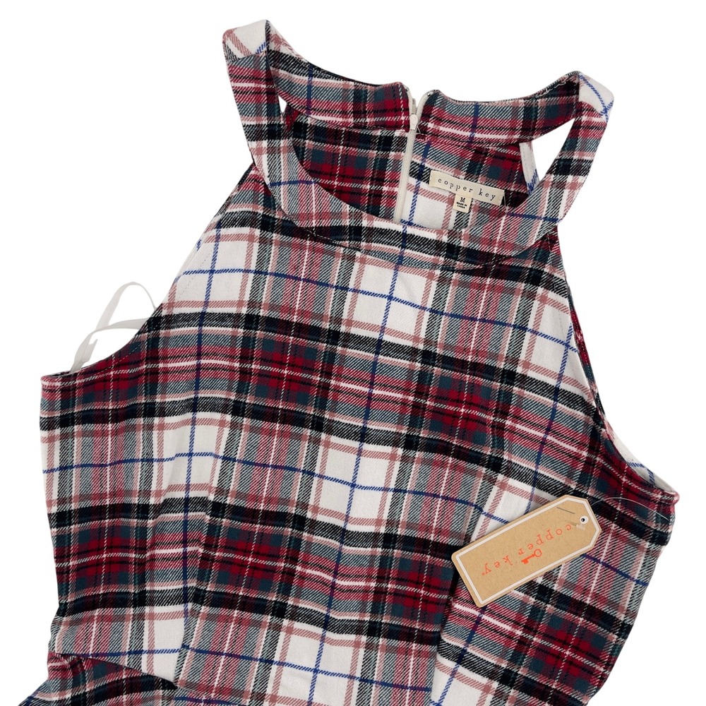 NEW Copper Key Kids Plaid Halter Dress Girls Size Medium‎ Sleeveless